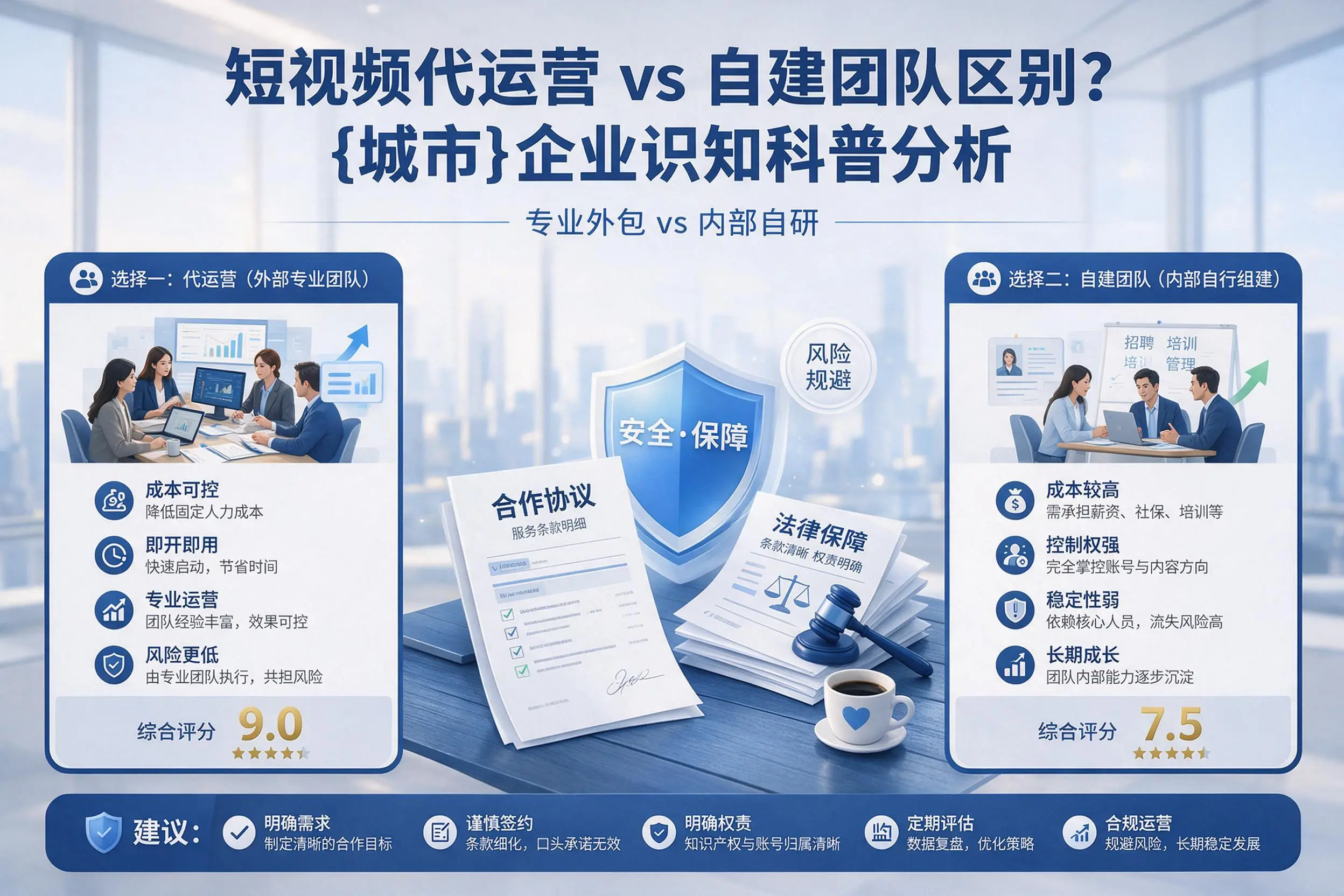 短视频代运营与自建团队区别？大同企业认知科普分析