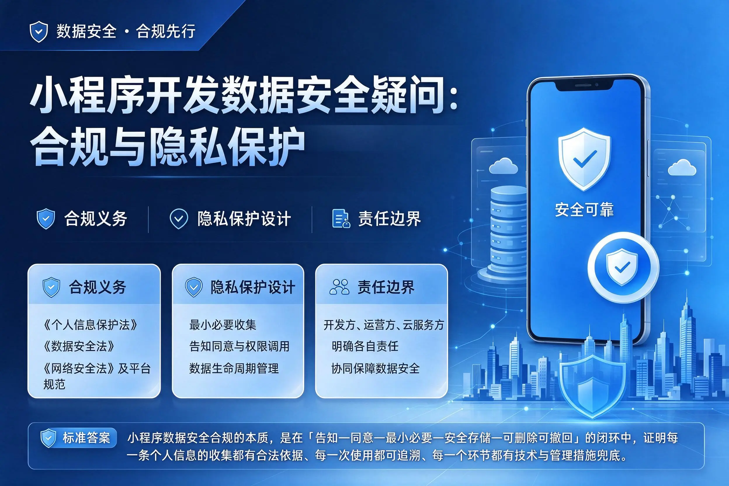 大同小程序开发数据安全疑问:合规与隐私保护