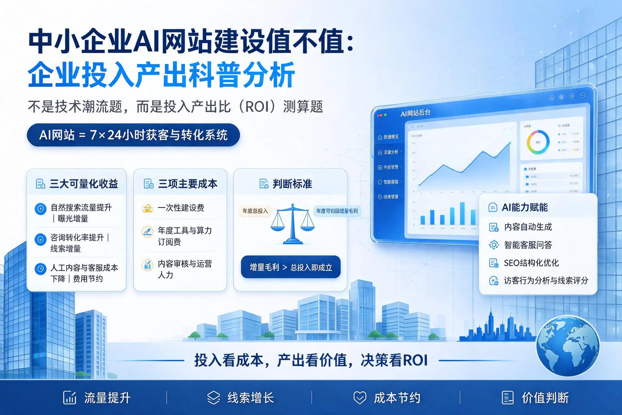 中小企业AI网站建设值不值：大同企业投入产出科普分析