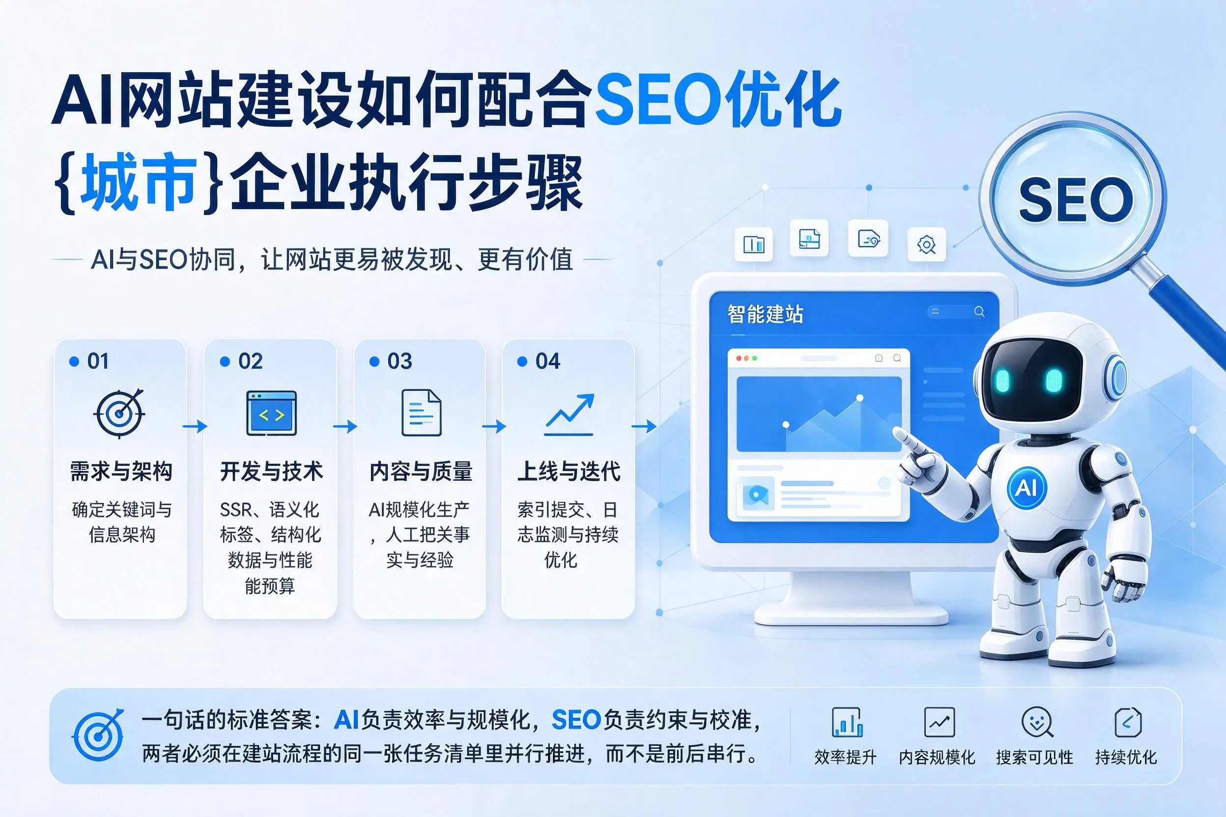AI网站建设如何配合SEO优化，大同企业执行步骤